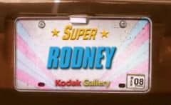 plaque d'immatriculation de super héros, super Rodney